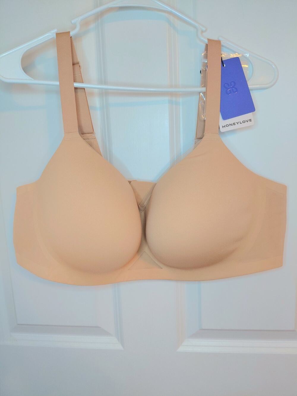 Honeylove CrossOver Wireless Bra NWT Sand Beige Tan Size 42D
